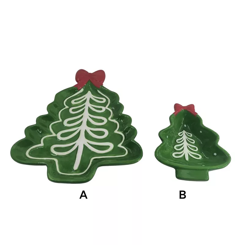 Juletræ tallerken håndmalet julegave