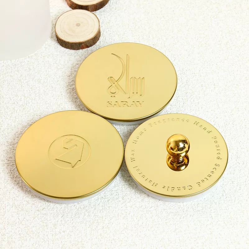 Deboss rustfrit stål stearinlys krukke låg