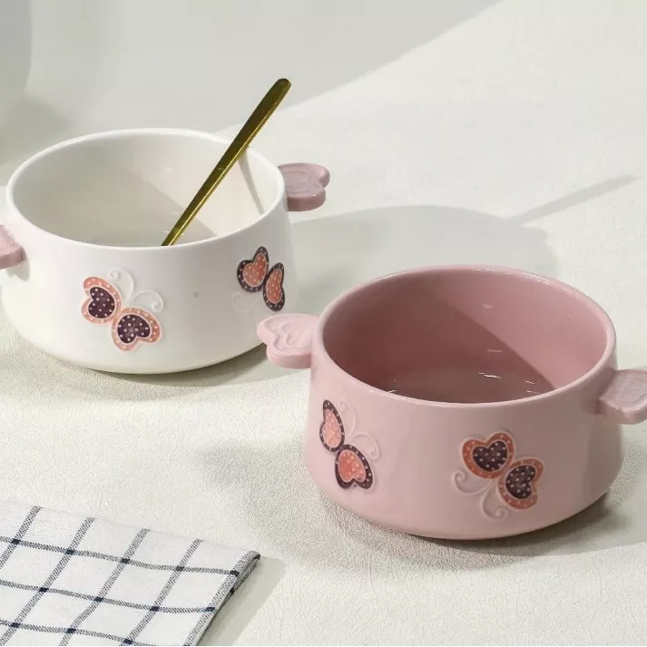 Opvaskemaskine sikker håndmalet keramisk skål Opvaskemaskine sikker håndmalet keramisk skål