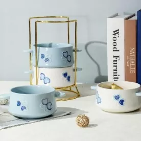 Opvaskemaskine sikker håndmalet keramisk skål