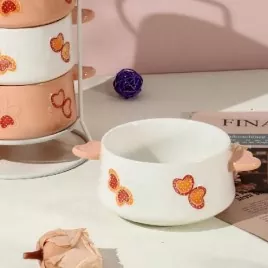 Opvaskemaskine sikker håndmalet keramisk skål