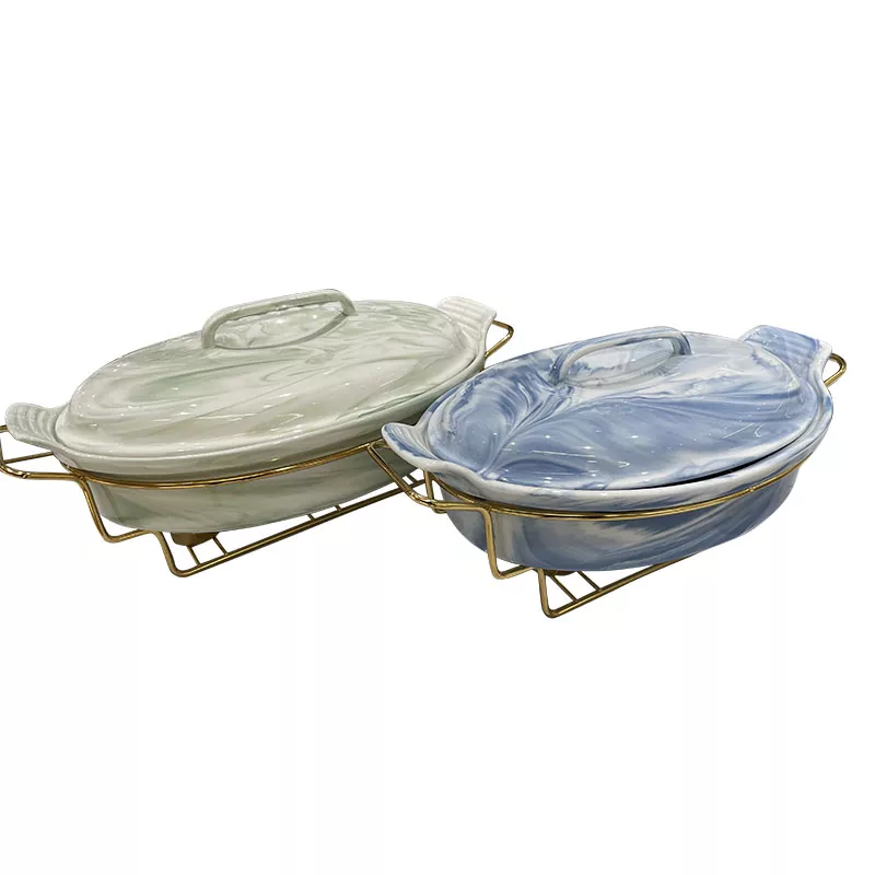 Elegant marmorering keramisk plade