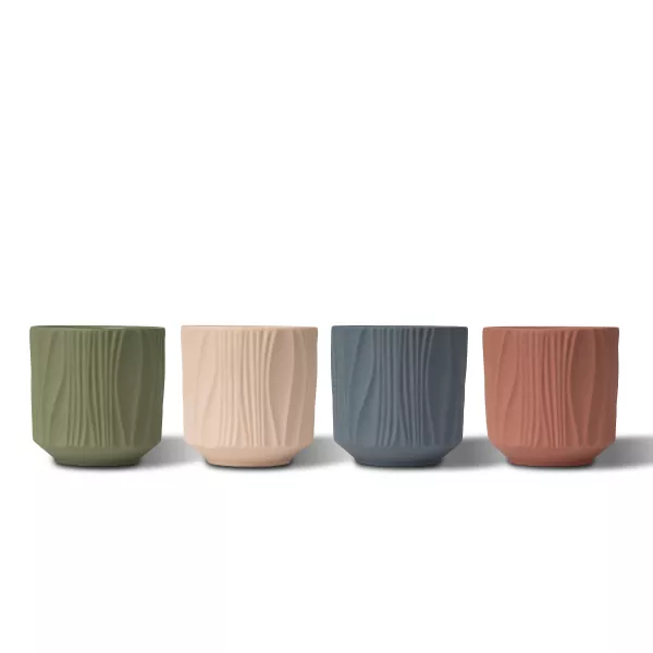 Fire-farve mat lodret mønster keramiske lysestager Fire-farve mat lodret mønster keramiske lysestager