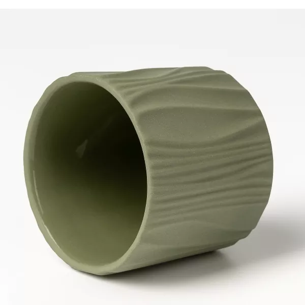 Fire-farve mat lodret mønster keramiske lysestager