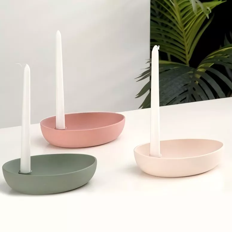 Moderne oval keramisk lysestage Moderne oval keramisk lysestage