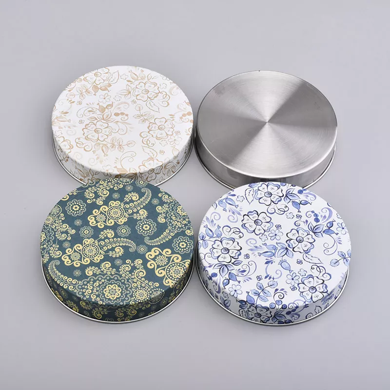 Personaliseret print tin stearinlys låg