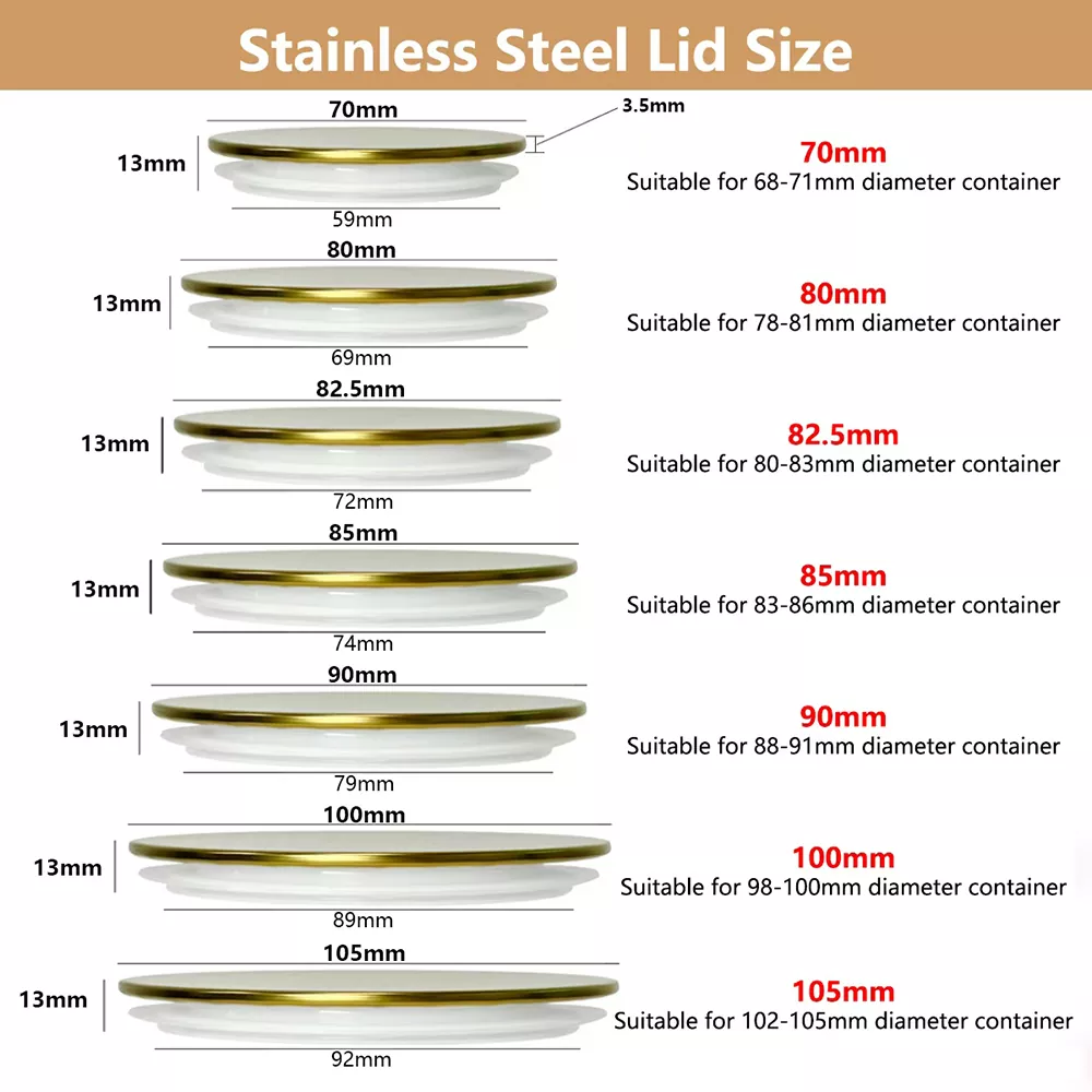 Screen Printing rustfrit stål lys krukke låg